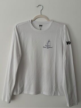 Helly Hansen Long Sleeve Sun Shirt M White UPF 50+ Sailing Fraser Invitational